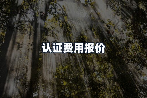 认证费用报价